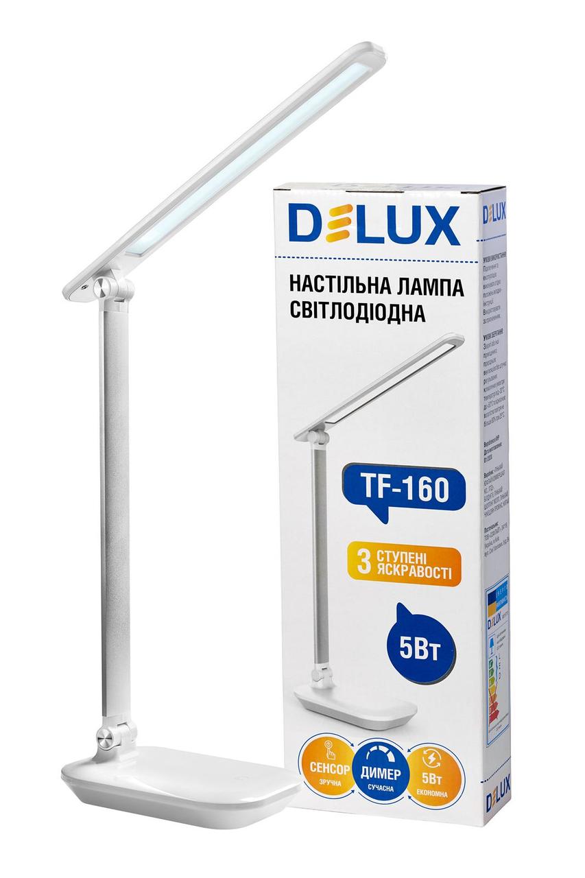 Світильник LED DELUX TF-160 5Вт 6000К DIM світлодіодний настільний сенсорний перемикач білий