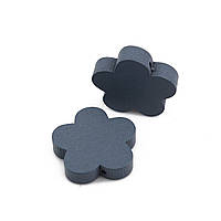 Намистина Квітка, Дерев'яна, Колір: Сливовий, 20mm x 19mm - 20mm x 18mm, Отвір 1.1 мм