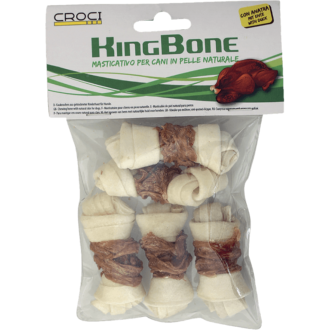 Ласощі для собак кістка з м'ясом качки 5 см Croci KingBone Duck 5 шт/уп