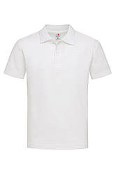 Футболка поло дитяча з коміром біла Stedman — WHICT3200