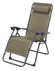 Крісло — шезлонг садове розкладне для відпочинку оливкове