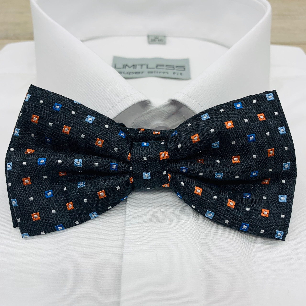 Краватка-метелик синя з жакардовим візерунком, фото 1