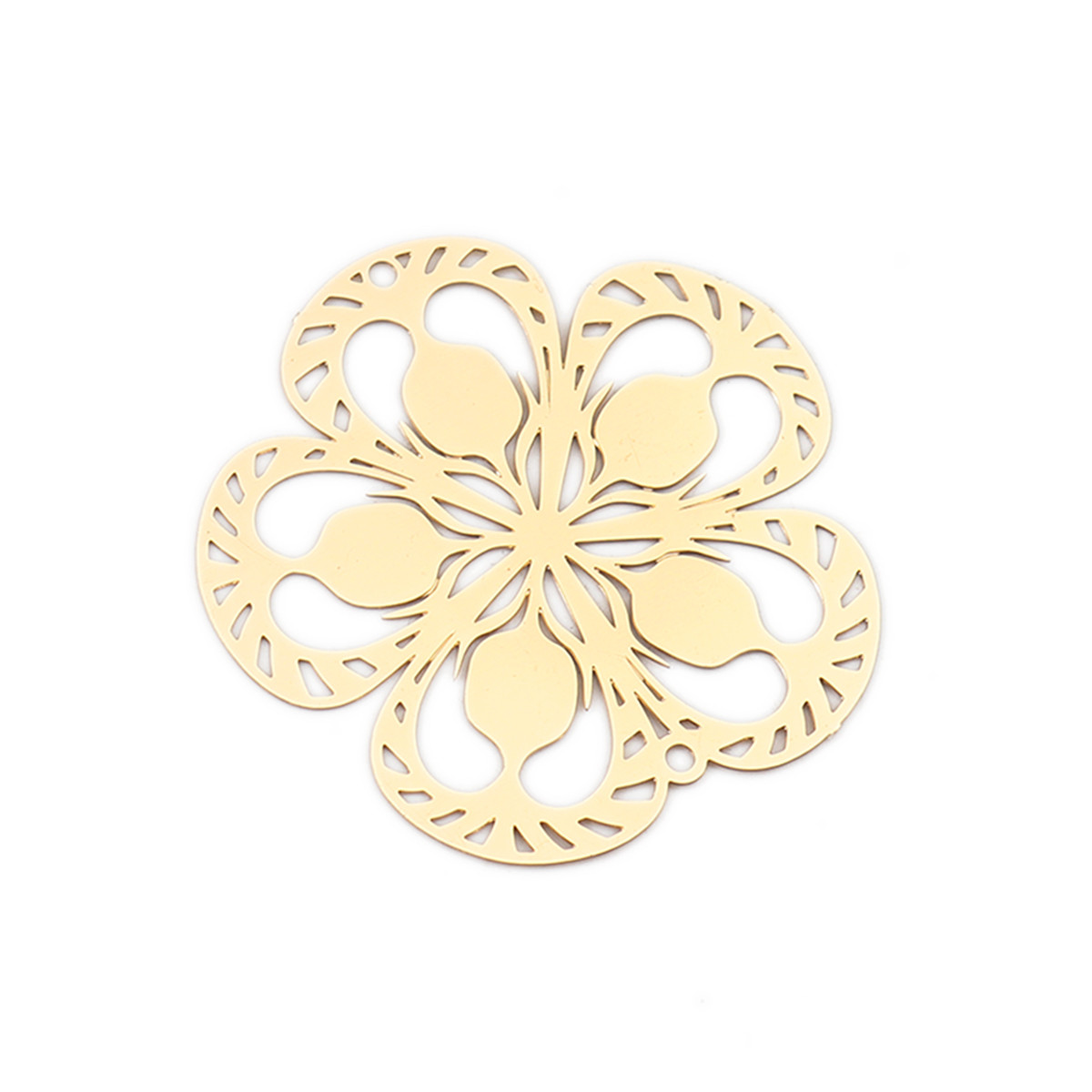 Коннектор Цветок Круглый, КС-Золото, Круглая, Соединитель, Ажурная резьба, 30 мм x 29 мм