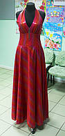 Вечернее выпускное красное платье в пол "Градиент" 42-46