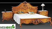 Ліжко різьблене з натурального дуба "Королева".