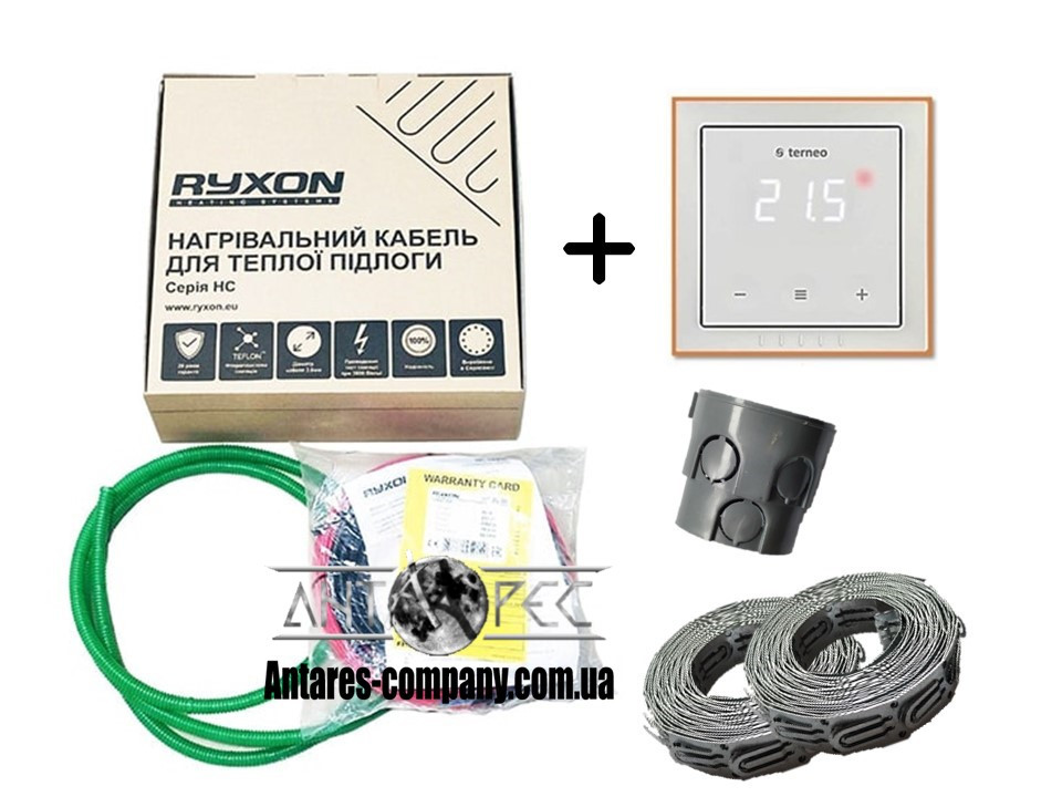 Двухжильный нагревательный кабель Ryxon HC-20 (3.5 м2) в комплекте с сенсорным регулятором Terneo S - фото 1 - id-p1126666073