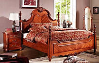 Ліжко різьблене елітне з натурального дерева "Графиня".