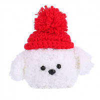 Чехол для наушников Apple AirPods plush Alitek Тедди (Teddy) dog White / Red cap