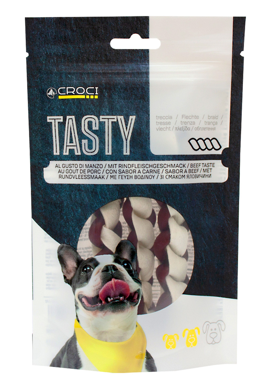 Ласощі для собак кручений стік з яловичиною Croci Tasty 80 г
