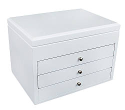 Дерев'яна скринька-органайзер Wooden Collection для прикрас, біла, 4 рівні