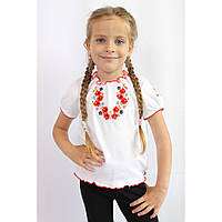 Детская футболка вышиванка для девочки трикотажная с коротким рукавом от производителя арт. 101, Ладан 30