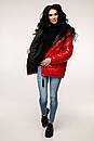 Жіноча весняна блискуча червона лакова куртка 44 46 48 50 52 54 розмір, фото 3