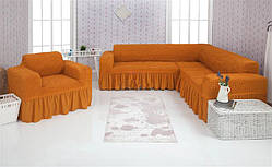 Чохол на диван кутовий, крісло Venera 03-208 Яскрава гірчиця