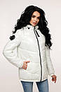 Жіноча блискуча біла лакова куртка весна 44 46 52 розмір, фото 2
