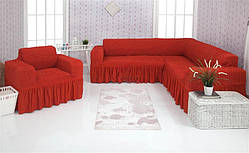 Чохол на диван кутовий, крісло Venera 03-223 Червоний