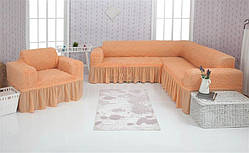 Чохол на диван кутовий, крісло Venera 03-227 Персик