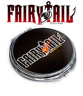 Карманное зеркальце Хвост Феи "Название на черном" / Fairy Tail