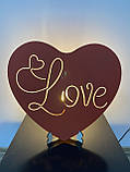 Декоративне сердечко з ліпленням Love з дерева та акрилу Manific Decor, фото 3