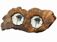Дерев'яна Фоторамка Скляна Корінь Верби Ручна робота 38х19х2 см Натуральний (18903)