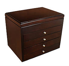 Дерев'яна скринька-органайзер Wooden Collection для прикрас, коричнева, 5 рівнів