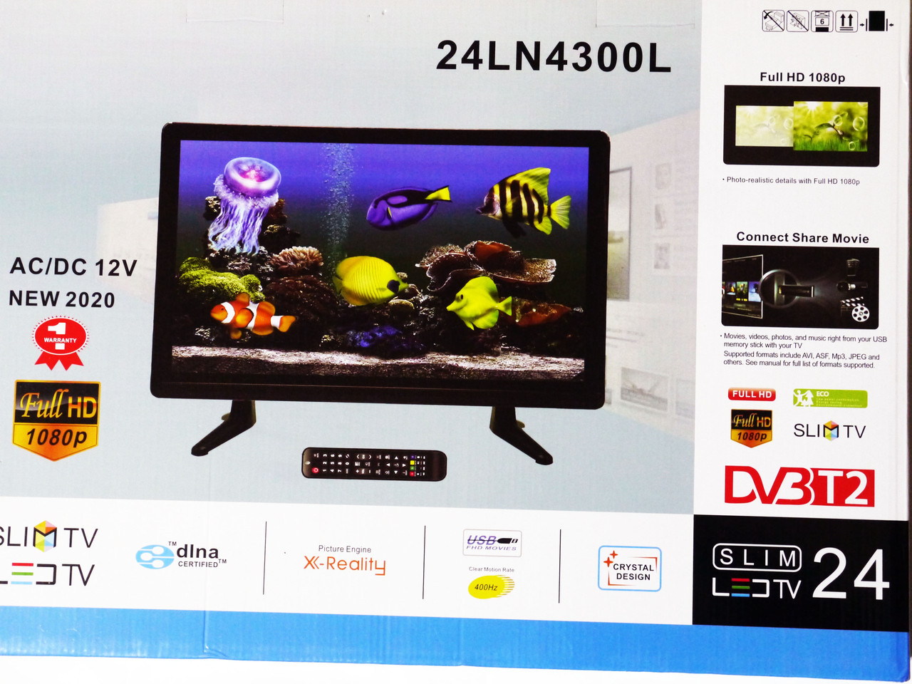 LCD LED Телевізор Domotec 24" DVB - T2 HDMI IN/USB/VGA/SCART/COAX OUT/PC AUDIO IN