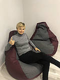 Крісло мішок, безкаркасне крісло Груша М'який Пуф-подушка ХХL130*90 см тканина оксфорд 600 + вставка Рогожка, фото 8