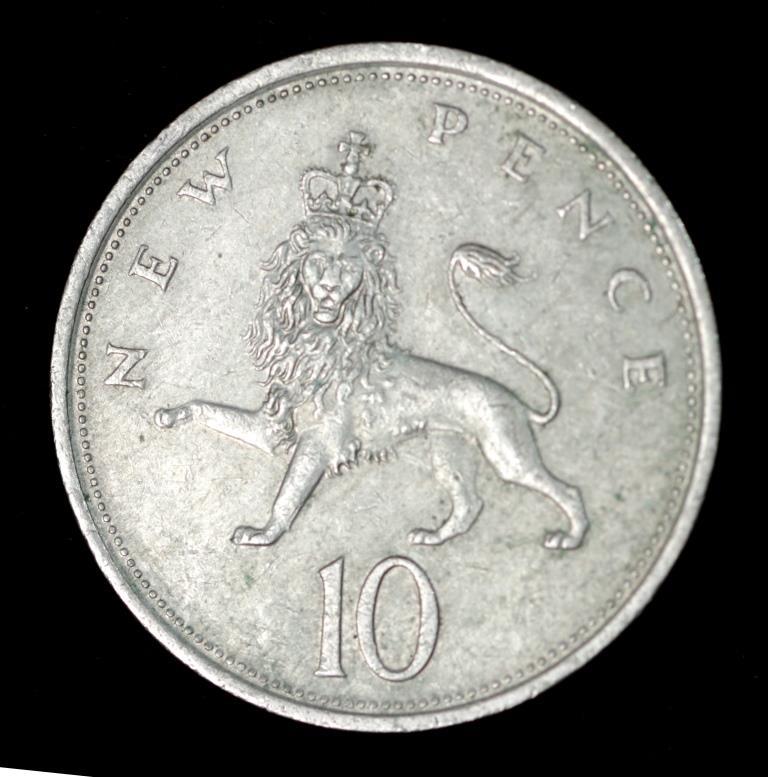 Монета Великобританії 10 пенсів 1968-76 рр., фото 1