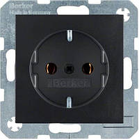 Berker S. 1/B. 3/B. 7 - Розетка 2к+з, SCHUKO, антрацит