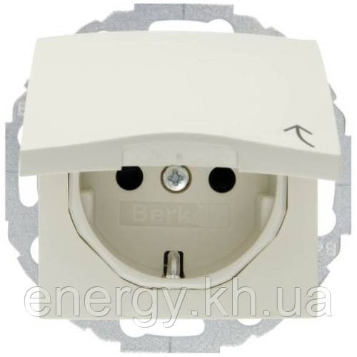 Berker S. 1/B. 3/B. 7 - Розетка 2к+з SCHUKO з кришкою і захистом контактів, білий, фото 1