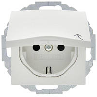 Berker S. 1/B. 3/B. 7 - Розетка 2к+з SCHUKO з кришкою і захистом контактів, полярна білизна матова