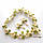 Весільна прикраса з трояндами айворі, зеленими листочками з полімерної бельгійської глини та перлами, фото 4