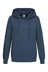 Худі, жіноча кофта з капюшоном темно-синя, кенгуру Stedman — NAVСТ4110