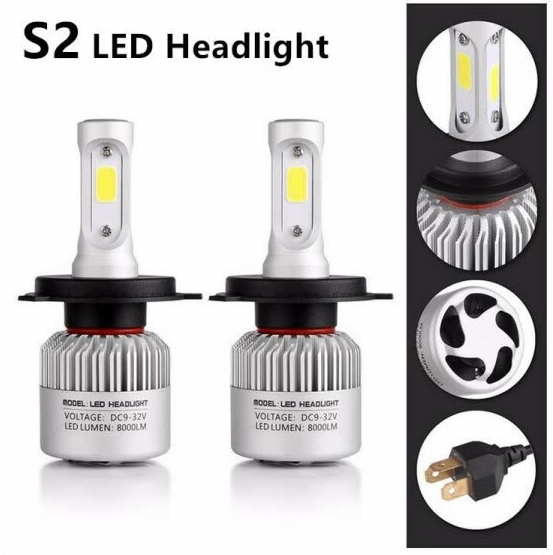 Світлодіодні LED-лампи в фари S2 H7 8000lm
