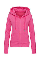 Жіноча кофта з капюшоном на блискавці рожева, кенгуру Stedman - SPKCT5710