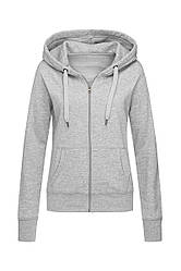 Жіноча кофта з капюшоном на блискавці сіра, кенгуру Stedman - GYHCT5710