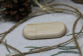 Дерев'яна флешка Овал з індивідуальним гравіюванням на 32Gb (3.0) Клен