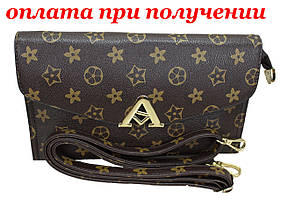 Клатч жіночий шкіряний міні жіноча сумка гаманець шкіряна через плече Louis