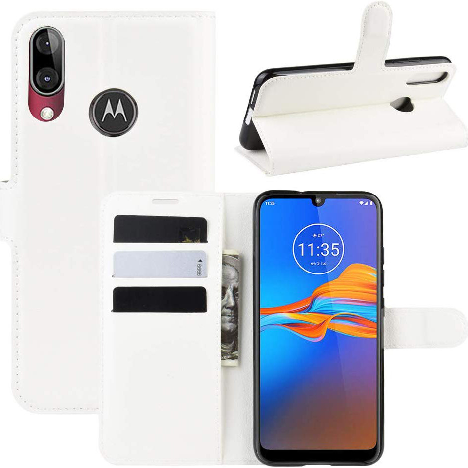 Чохол-книжка Litchie Wallet для Motorola Moto E6 Plus White