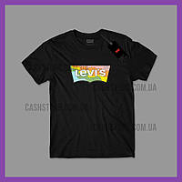 Футболка Levis 'Batwing Logo Psychedelic' с биркой | Левайс | Черная