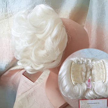 Шиньон накладка коротка на гребінцях сніжиый блонд 988-613А