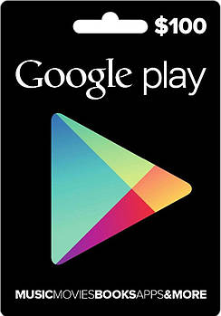 Google Play Gift Card 100$ (100 доларів) для Гугл Плей Маркету сертифікат поповнення