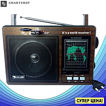 Радіоприймач GOLON RX-9966UAR - Великий портативний радіоприймач - колонка MP3 з USB і акумулятором, фото 3