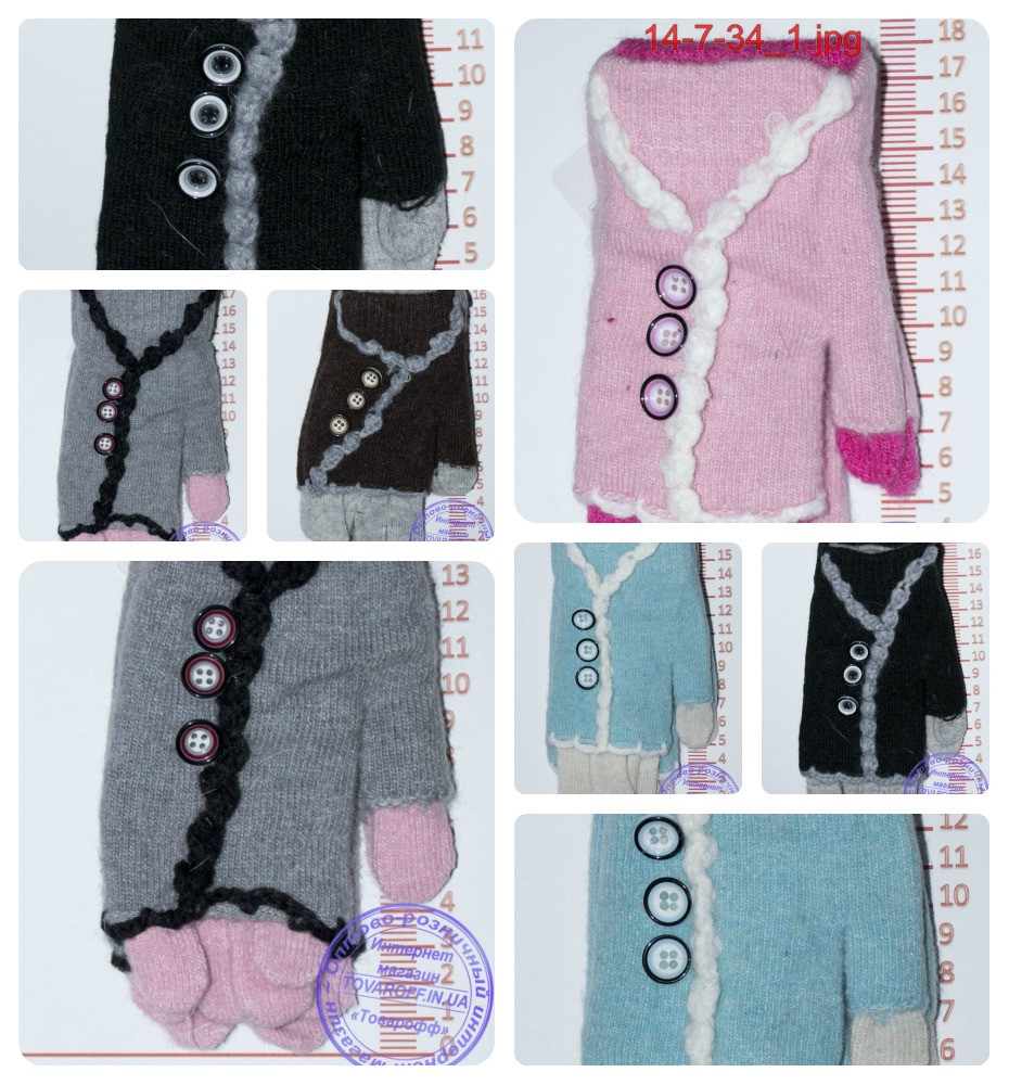 Рукавички підліткові для дівчаток - різні кольори - 14-7-34