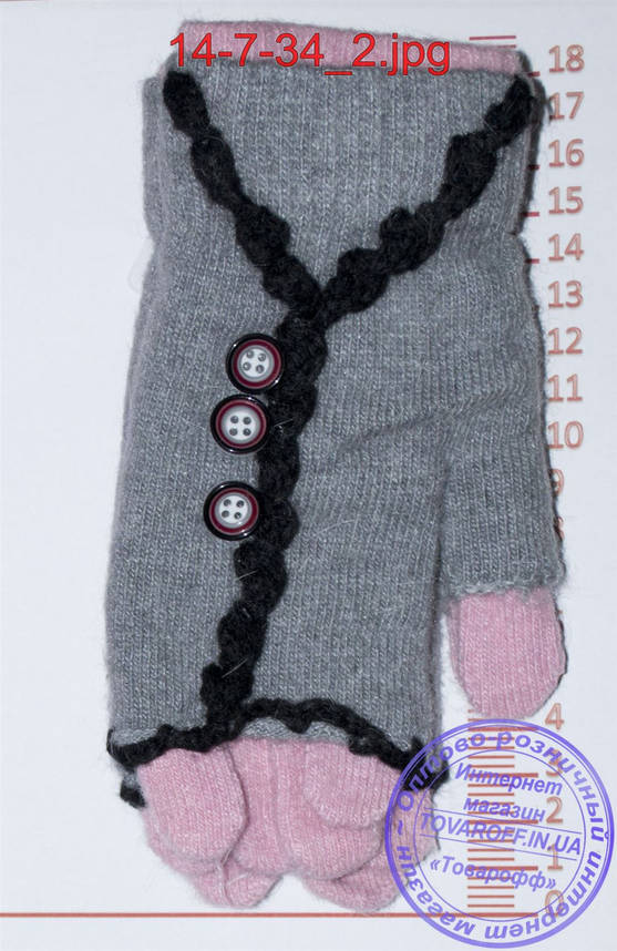 Рукавички підліткові для дівчаток - різні кольори - 14-7-34, фото 2