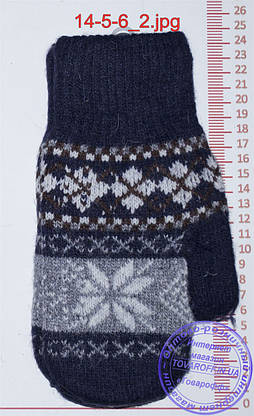 Рукавиці в'язані подвійні - різні кольори - 14-5-6, фото 2