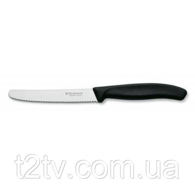 Кухонний ніж Victorinox SwissClassic для овощей 11 см, волнистое лезвие, черный (6.7833)