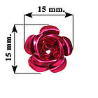 Набір 20 штук Паєтки 15 мм Троянди 3D Великі Малинові, Декор для Шиття та Біжутерії, фото 3