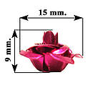 Набір 20 штук Паєтки 15 мм Троянди 3D Великі Малинові, Декор для Шиття та Біжутерії, фото 2
