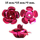 Набір 20 штук Паєтки 15 мм Троянди 3D Великі Малинові, Декор для Шиття та Біжутерії, фото 9