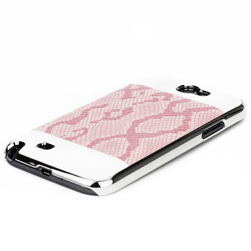 Чехол "змеиная кожа" на Samsung Galaxy Note 2 II N7100, розовый с белым - фото 3 - id-p10115883